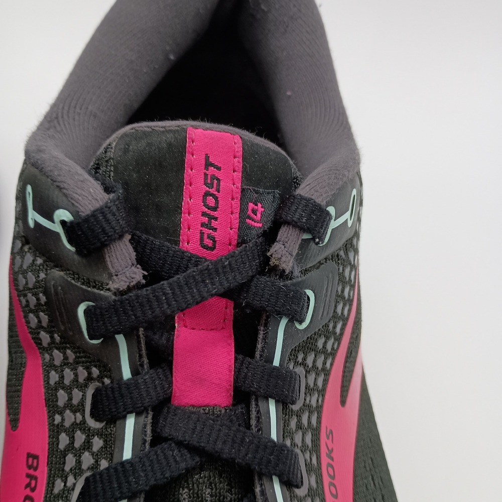 Brooks Ghost 14 Womens Running‎ Shoes Black Pink Size 11 - Picture 3 of 10